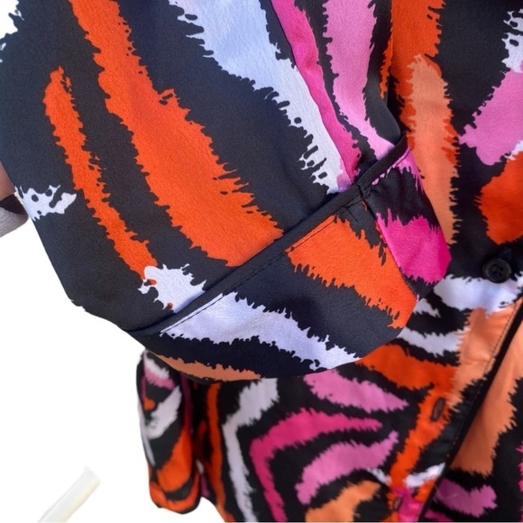 Diane Von Furstenberg Target Women's Disco Zebra Pink Pajama Top I Size: S - Picture 7 of 10